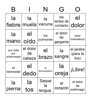 IB- MCC 11 La Salud2 Bingo Card