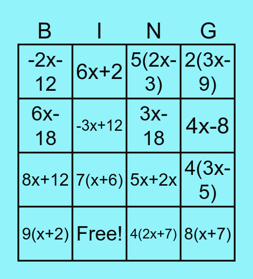 Distribute Bingo Card
