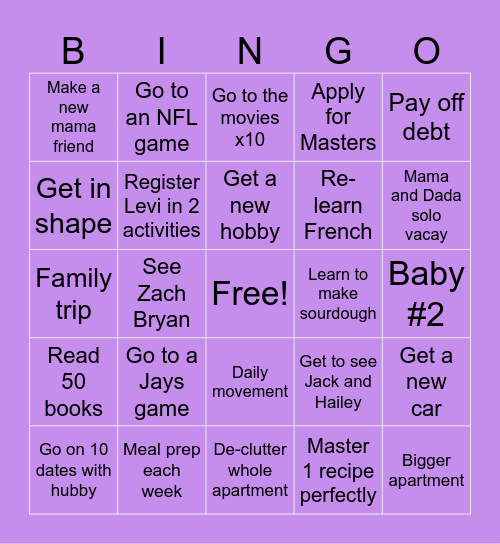 The year is 2026! Bingo Card