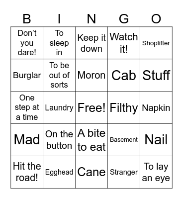 Home Alone 1 Bingo Card