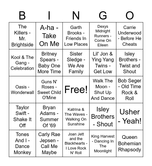 Everybody Knows These! Bingo Card
