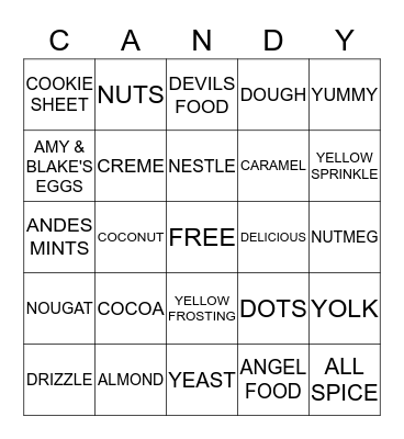 CHRISTMAS COOKIES AND Bingo Card