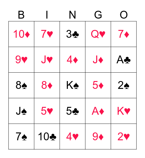 Poker - LC Bingo Card