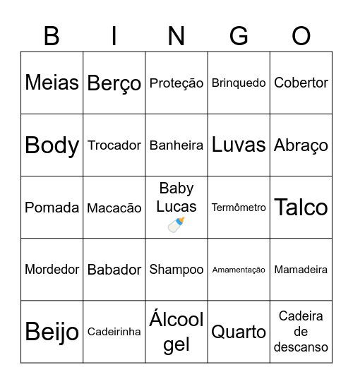💙 Chá do Lucas 💙 Bingo Card