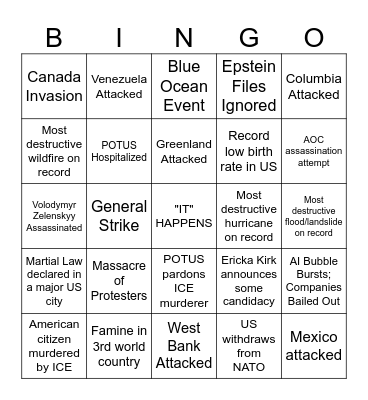 2026 Bingo Card