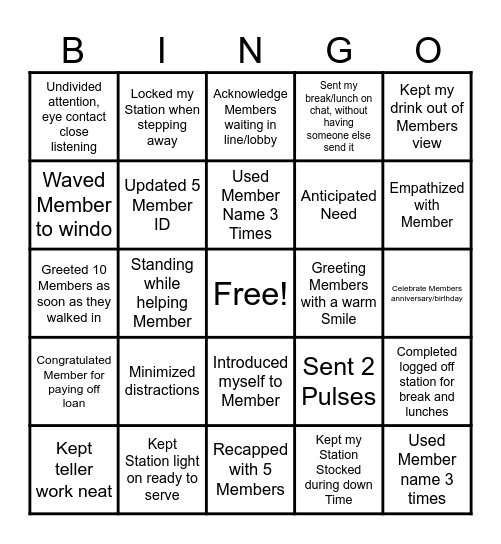 Fri-Yay Bingo Card