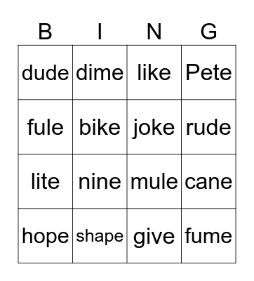 Aurand CVCE Bingo Card