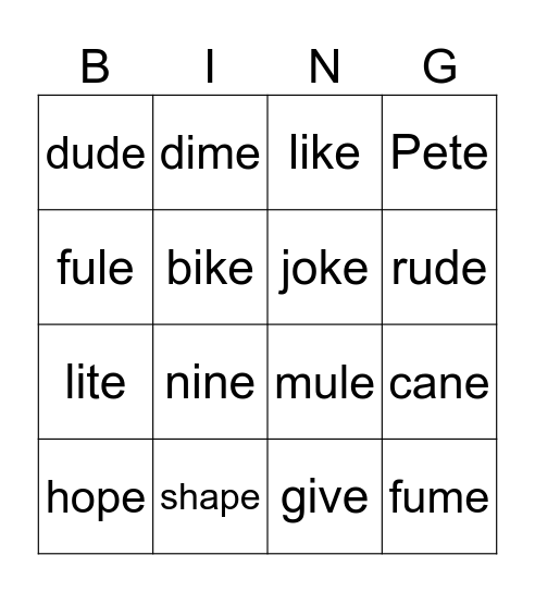 Aurand CVCE Bingo Card