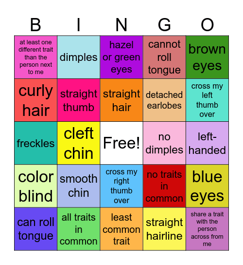 All About ME! Bingo Card