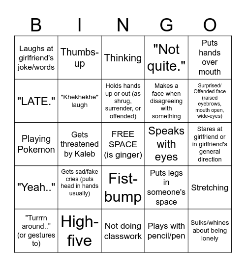 Kobe Bingo Card