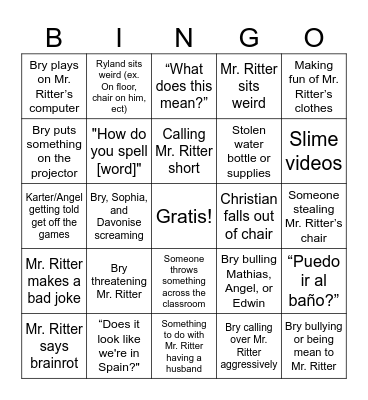 Spanish Bingo Card