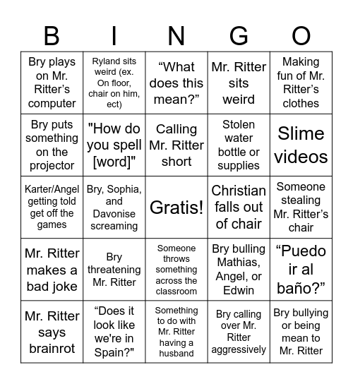 Spanish Bingo Card