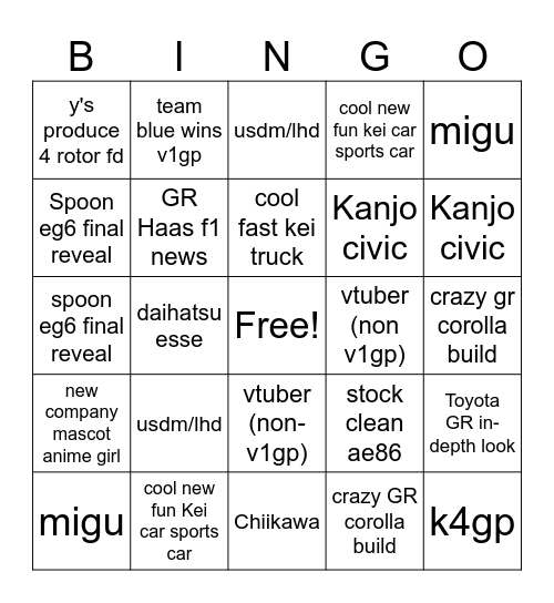 2026 tas Bingo Card