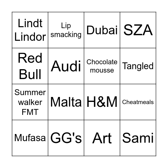 Jingo Bingo Card