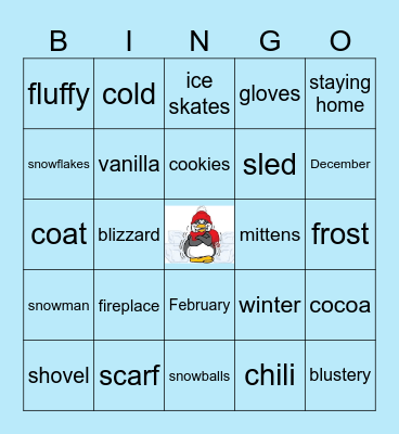 Winter Winter Winter Bingo Card