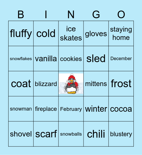 Winter Winter Winter Bingo Card