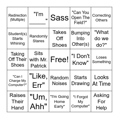 Daily Routines Bingo Card