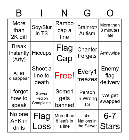 MegaIS12 leading Bingo Card