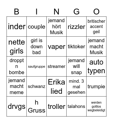 ome tv bingo als deutsche Bingo Card