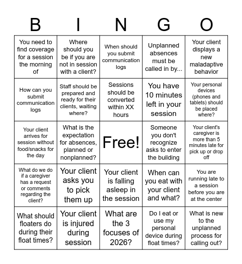 2026 Reset Bingo Card