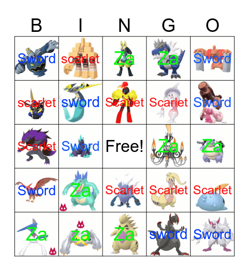 Shiny Bingo Card