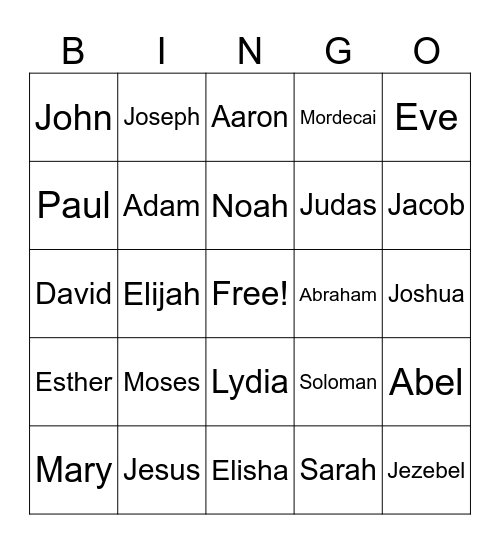 B-b-b Bible Bingo Card