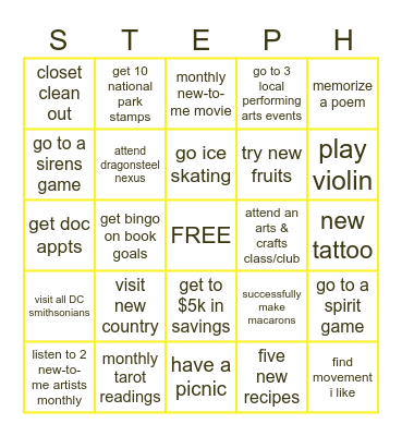 year of steph 2026 Bingo Card