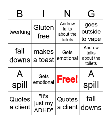 Holiday Party Bingo Card