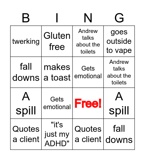 Holiday Party Bingo Card