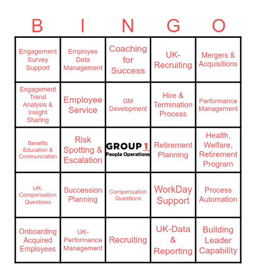 Group 1 People Operations Bingo Card