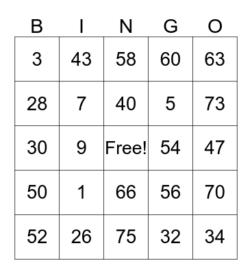 KOB BINGO 11-13/02/2560 Bingo Card