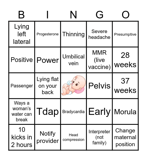 Baby Bingo Card