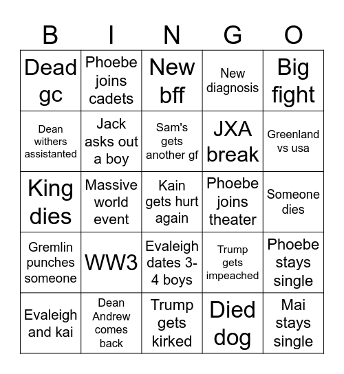 2026 bing card Bingo Card