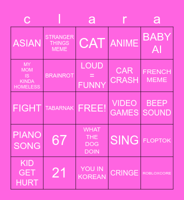 MEME BINGO 1 Bingo Card