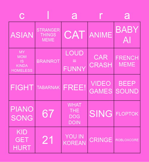 MEME BINGO 1 Bingo Card