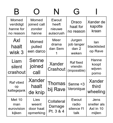 Drama Judgers 2026 predictions Bingo Card