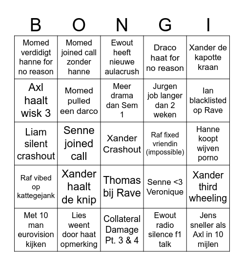 Drama Judgers 2026 predictions Bingo Card