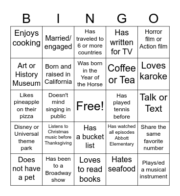 PI 2025 Human Bingo Card