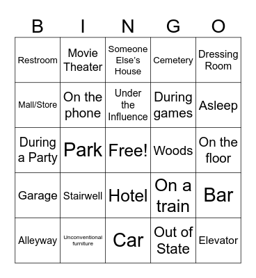 Foreplay Bingo Card