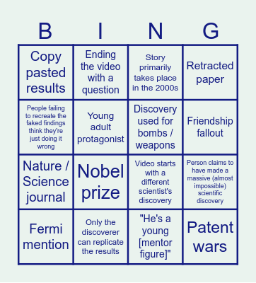 BobbyBroccoli documentary Bingo Card