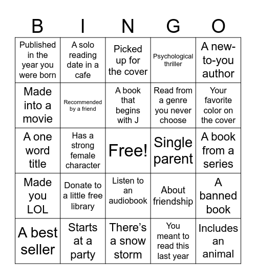 Jewels of January Bingo Card