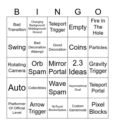 Recent Tab Bingo Card