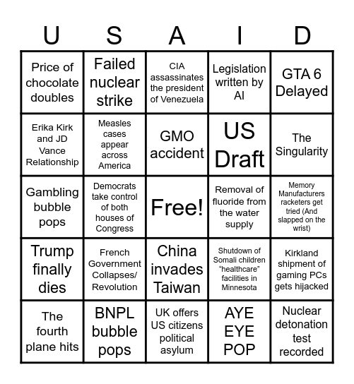 2026 BINGO Card