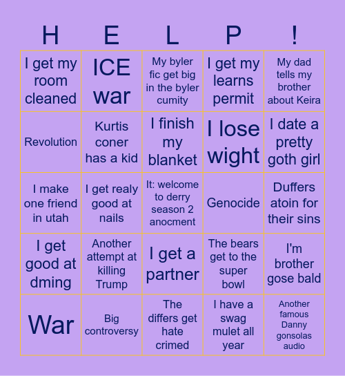 2026 Bingo card Bingo Card