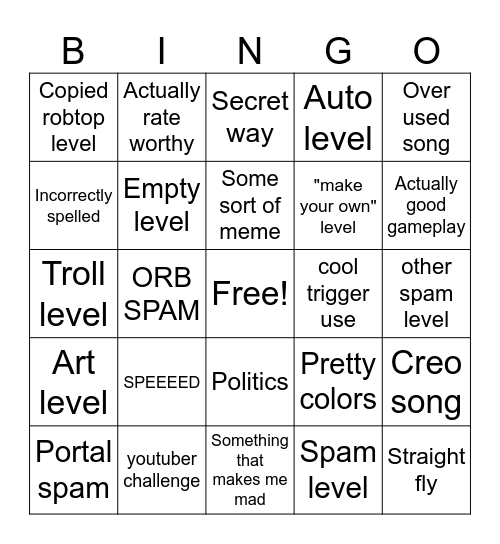 Gd recent tab bingo Card