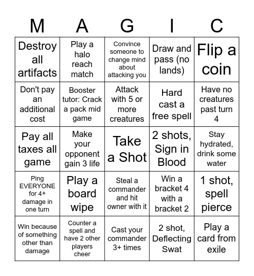 Commander Bingo - Sheet 1 Bingo Card
