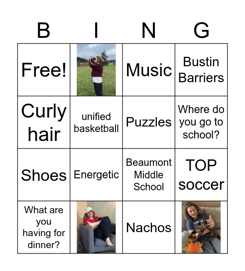 Lexi Bingo Card
