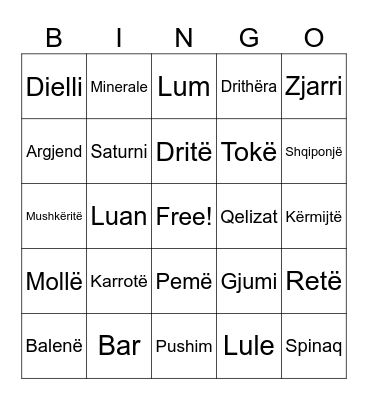 Bingo për Krijimin Bingo Card