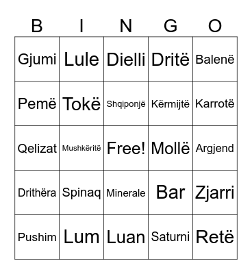 Bingo për Krijimin Bingo Card