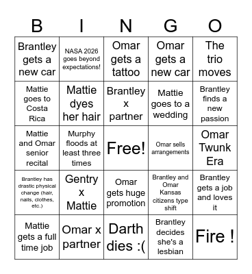2026 Bingo ! Bingo Card